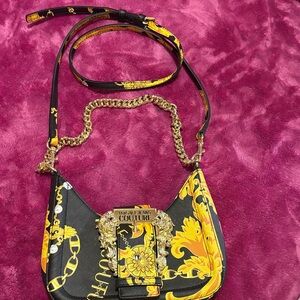 Versace Jeans Couture Black and Yellow Shoulder Bag/ Crossbody (long strap)